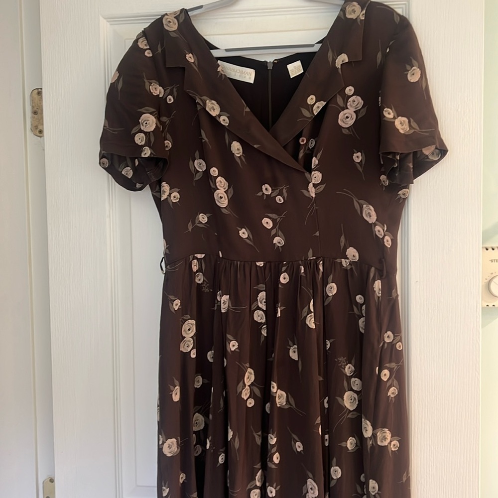 Vintage 100% silk floral maxi dress